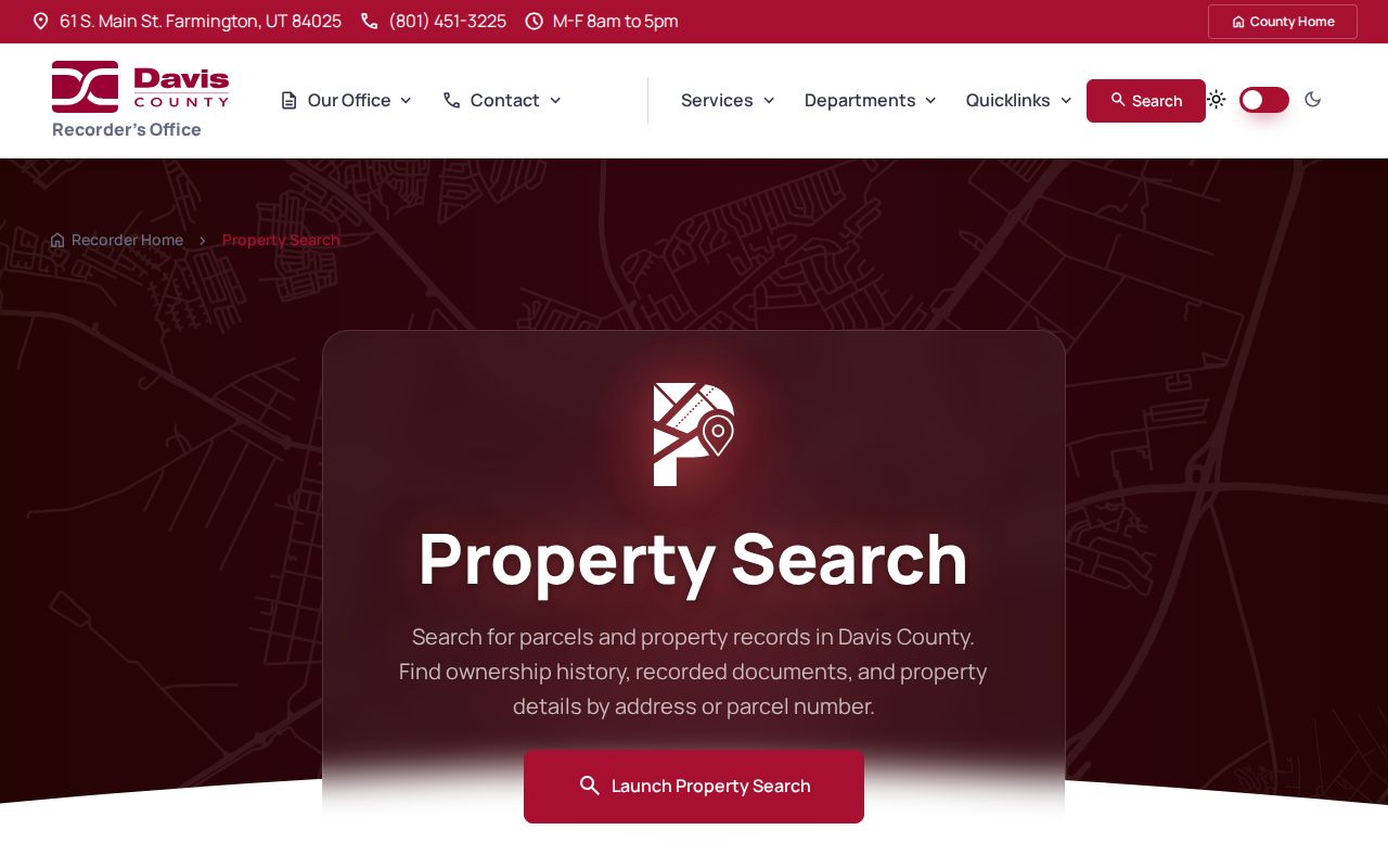 Davis County street directory Recorder property search
